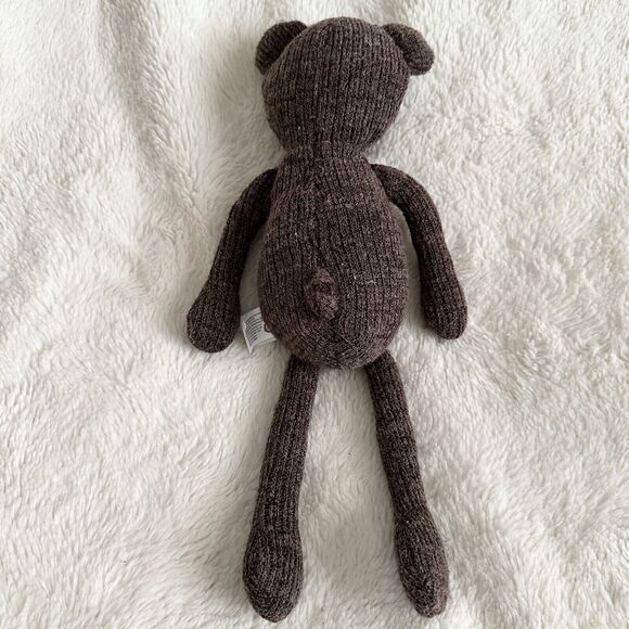 Manhattan Toy Co Brown Knit Bear 12” Plush Baby Lovey Stuffed Toy Teddy - Picture 4 of 5